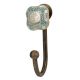 Square Ceramic Sage Green Ceramic Metal Hook Antique Fitting